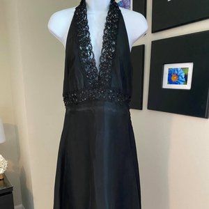 Little Black Dress with lace. Plunge neckline.